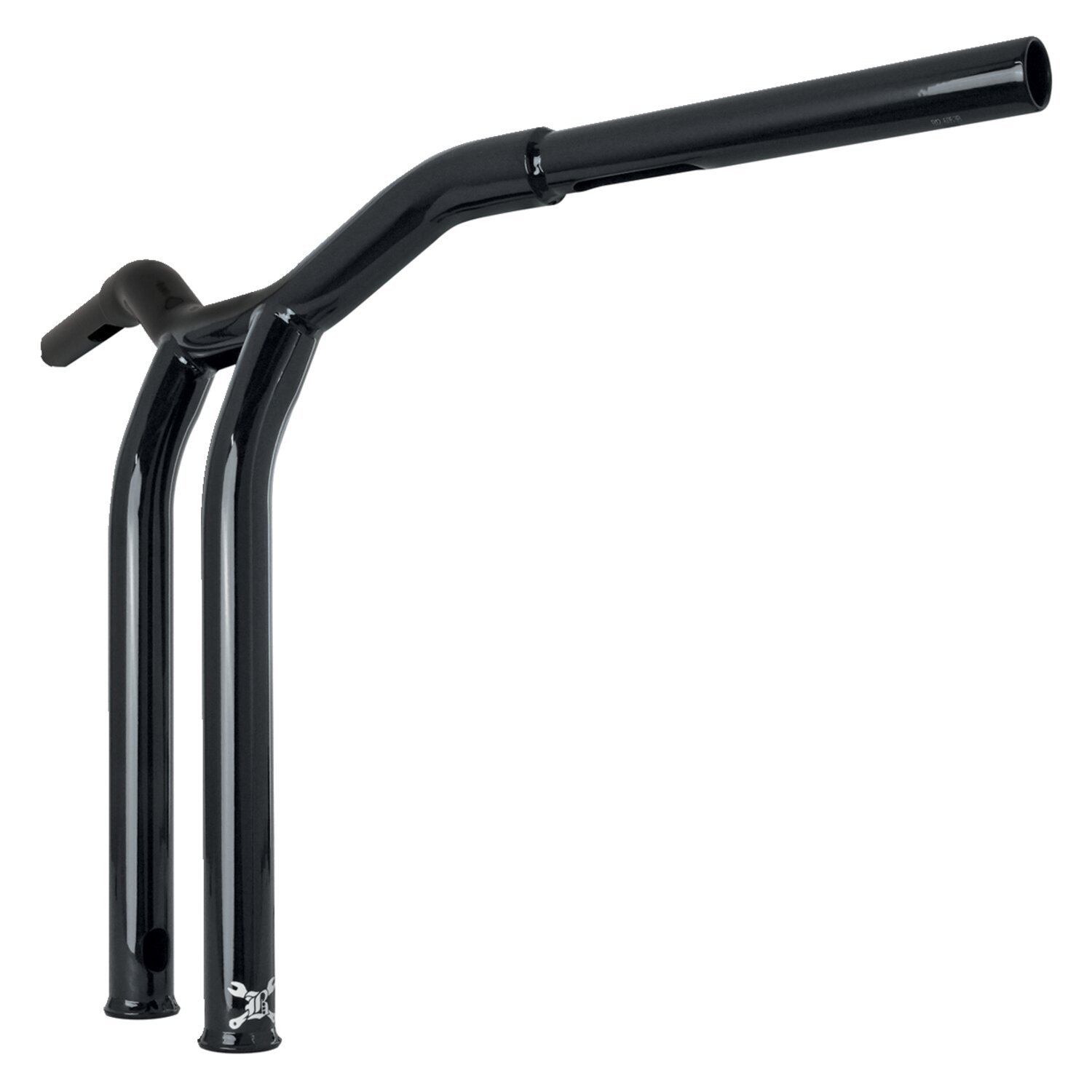 Burly, Dominator raked 1-1/4" T-bar 14" rise, Black, gloss