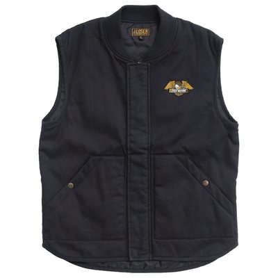 Step out in style and comfort with the Loser Machine Condor Vest. This insulated quilted twill vest is not only a fashion statement but also a practical addition to your wardrobe. The taffeta lining ensures warmth, while the zip front with storm flap provides extra protection against the elements. Organize your essentials with ease thanks to the patch pockets with logo snaps and dual interior pockets complete with a key clip. The embroidered Condor patch on the chest adds a touch of rugged elegance, complemented by the distinctive Loser Machine snaps and embroidered patch branding. Crafted from 100% cotton shell with a cozy 50% cotton and 50% poly lining, this vest is the perfect blend of durability and comfort.