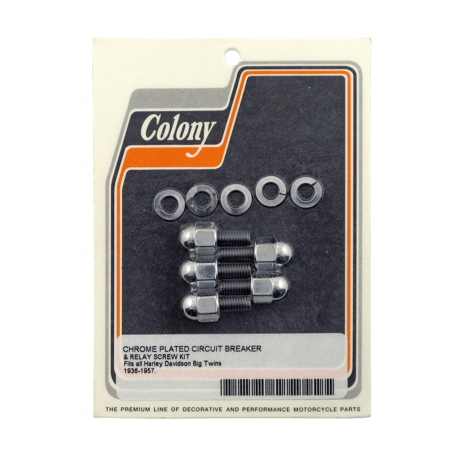 Colony, circuit breaker screw kit. Acorn, Chrome