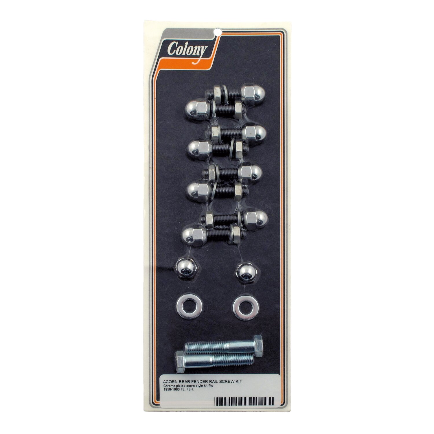 Colony, rear fender rail screw kit, Chrome