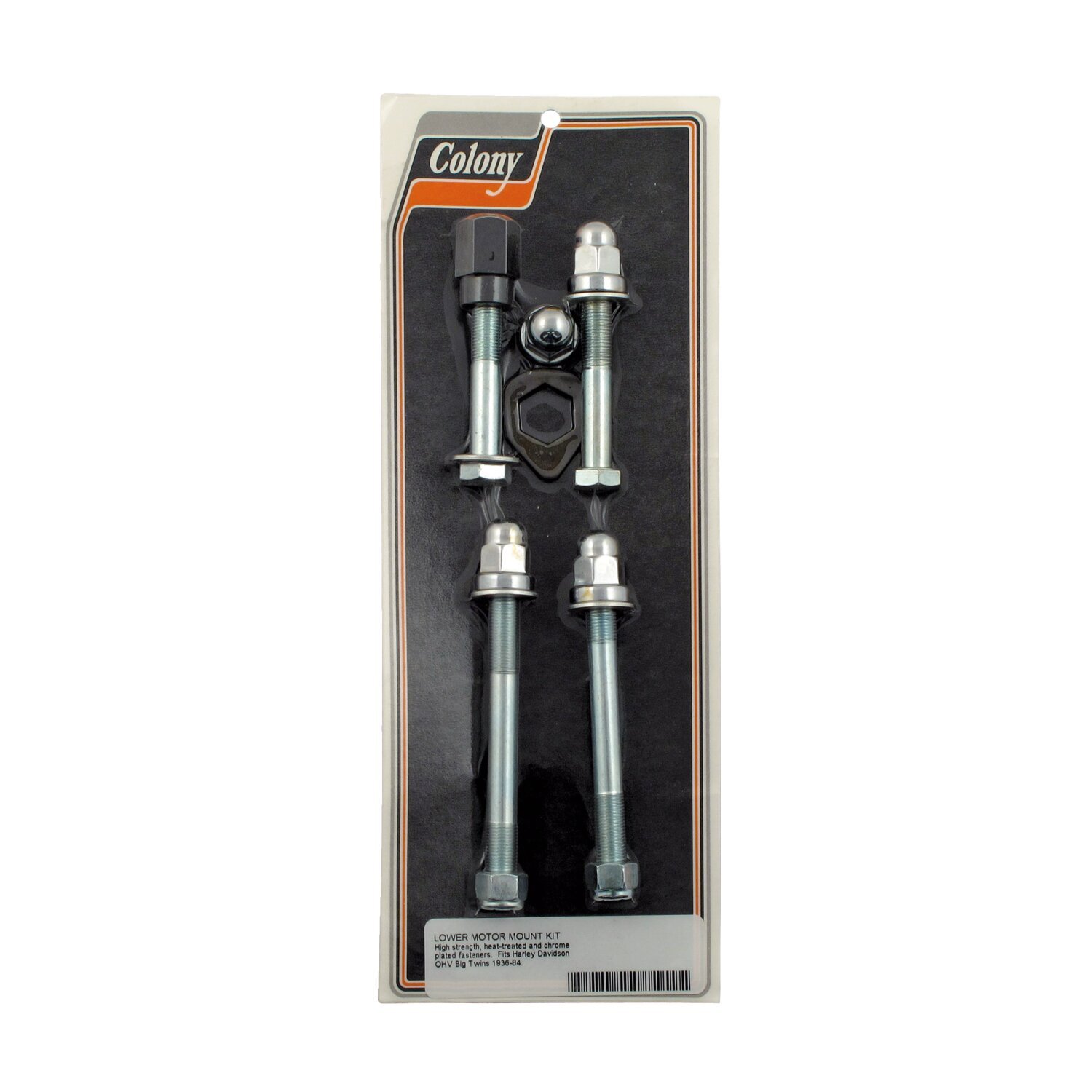 Colony, motor mount bolt kit. Acorn. Lower, Chrome