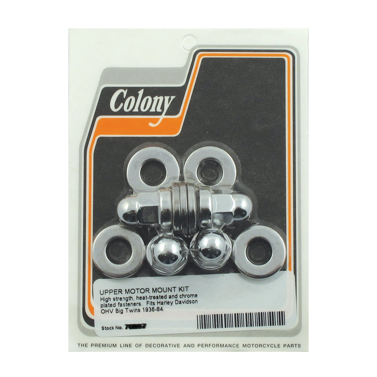 Colony, motor mount bolt kit. Acorn. Upper, Chrome
