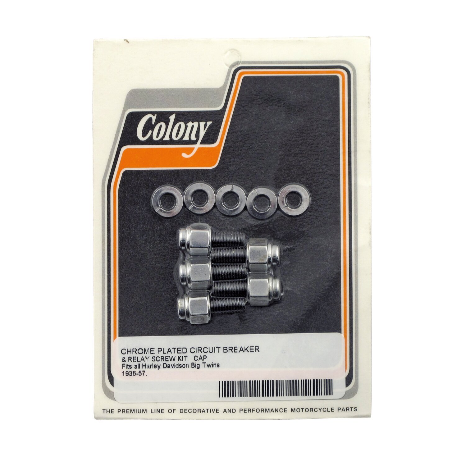 Colony, circuit breaker screw kit. Cap style, Chrome
