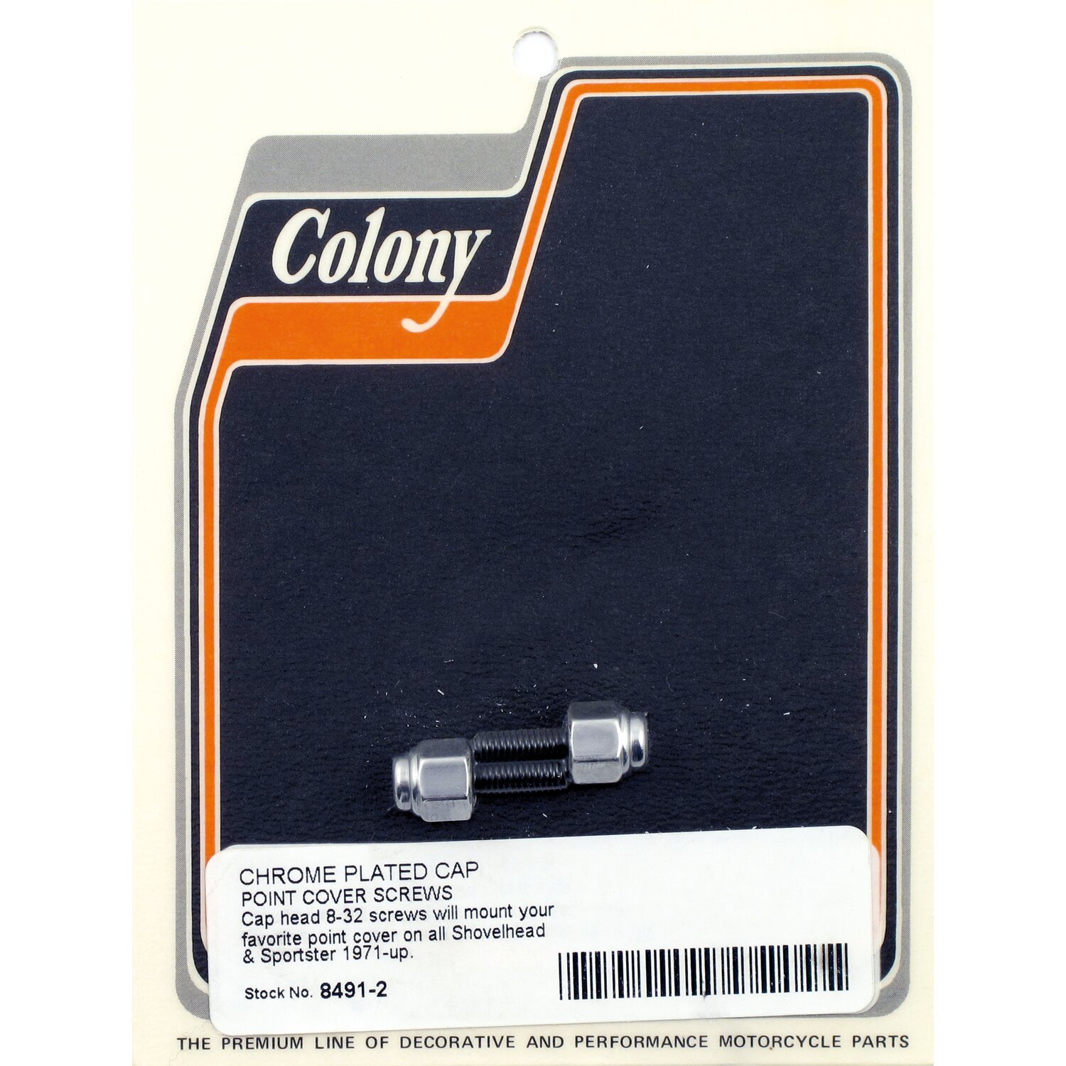 Colony, point cover mount kit. Cap style, Black, Chrome