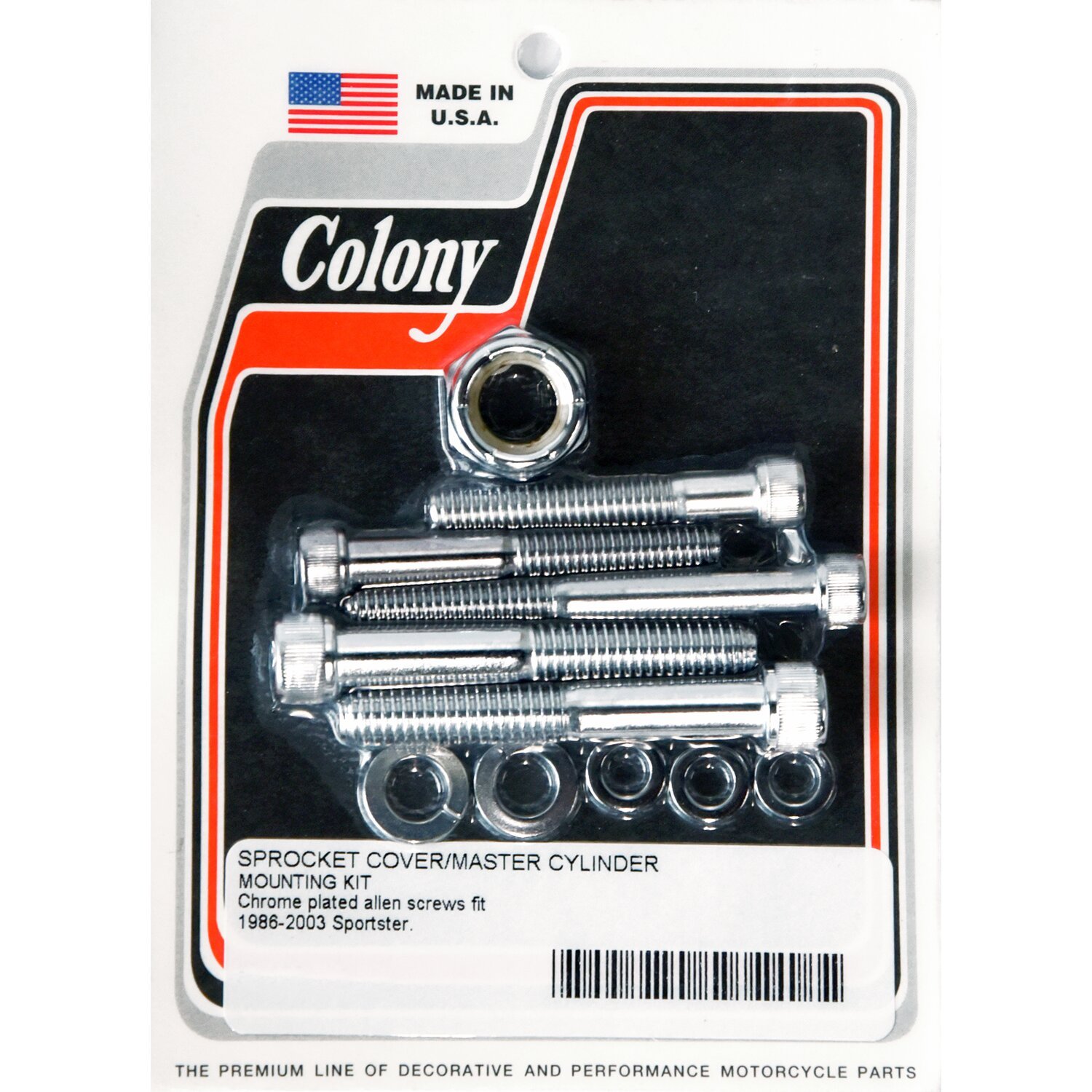 Colony, sprocket cover & master cyl. mount kit, Chrome