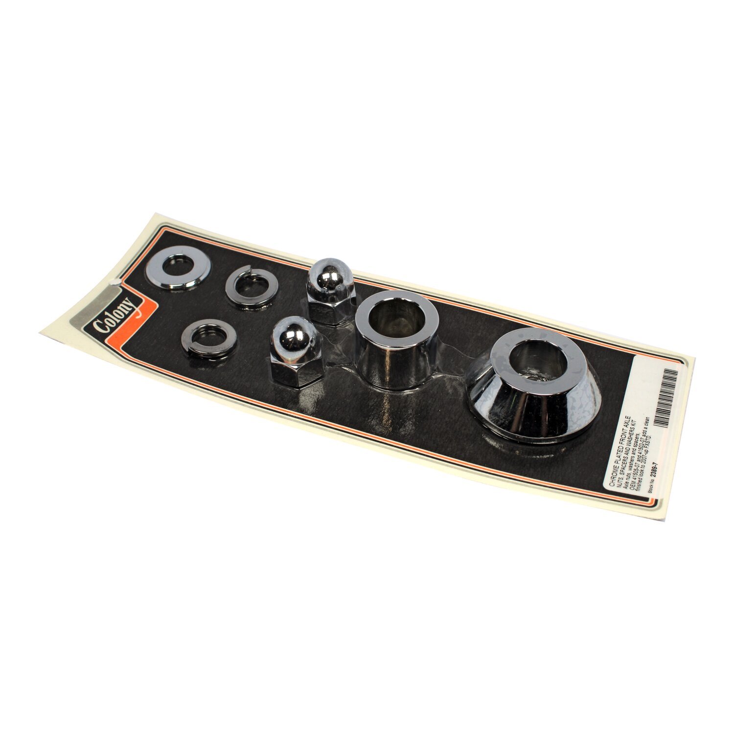 Colony axle spacer kit front, smooth, Chrome
