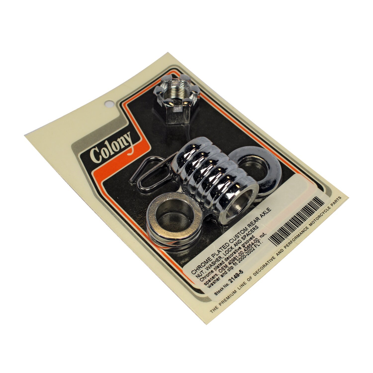 Colony axle spacer kit rear, grooved, Chrome