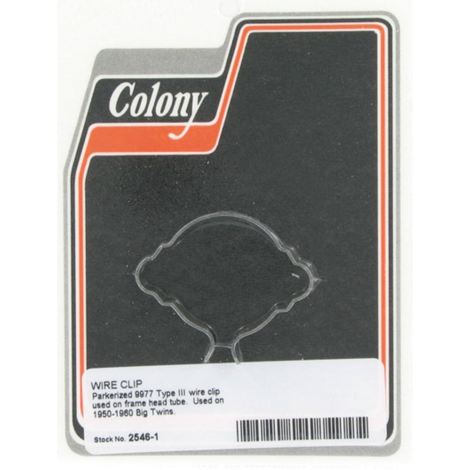 Colony, wire clip. Frame head tube, Black, Matte