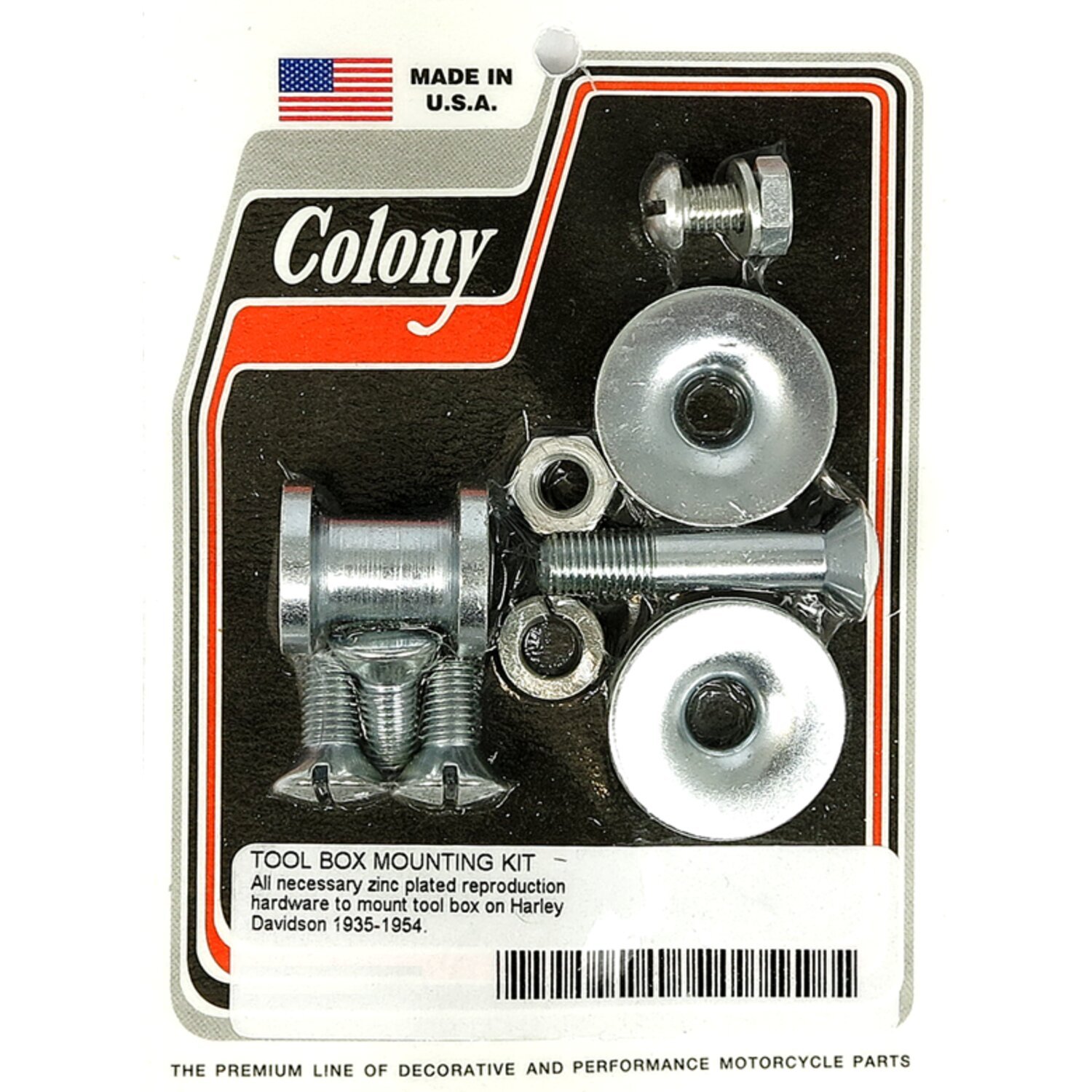 Colony, 35-54 tool box mount kit. Zinc