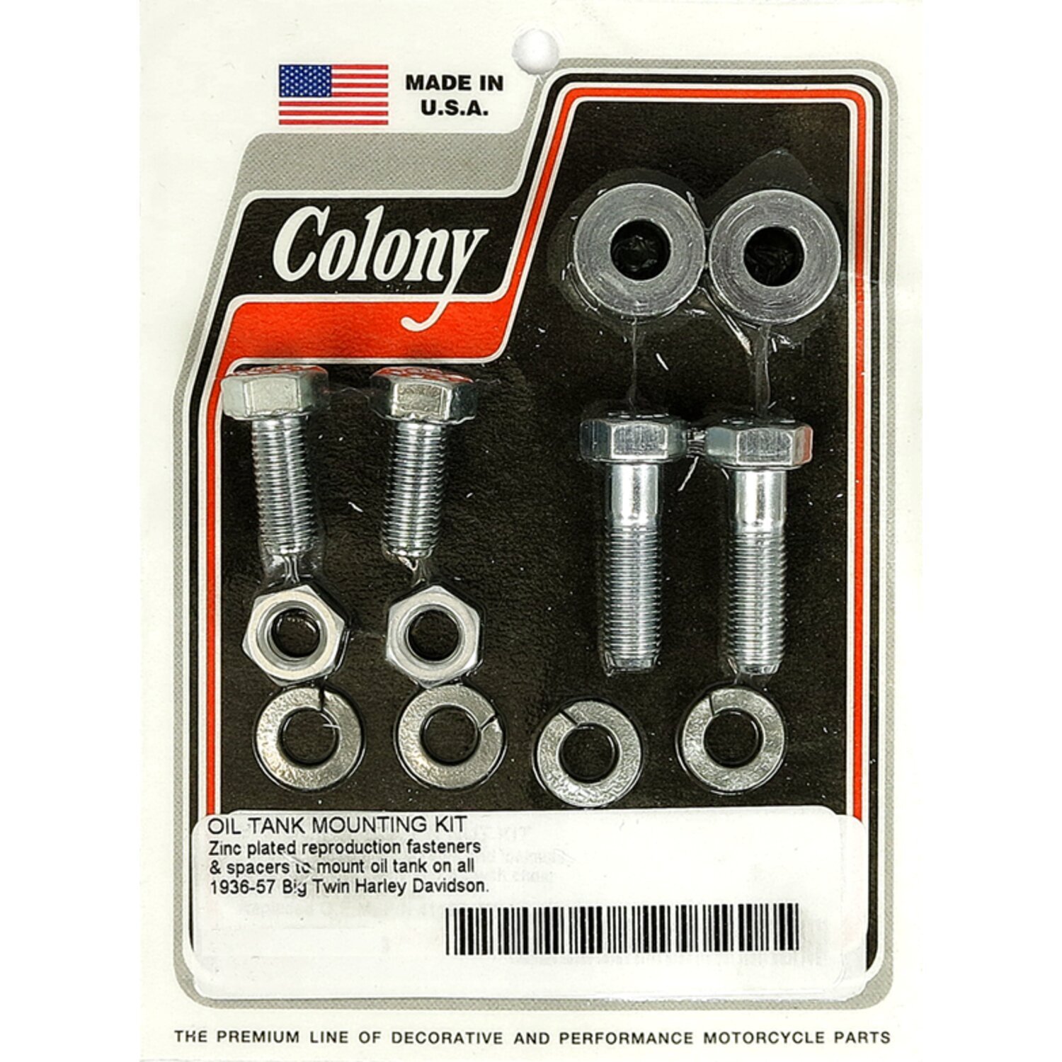 Colony, oil tank mount kit. Zinc