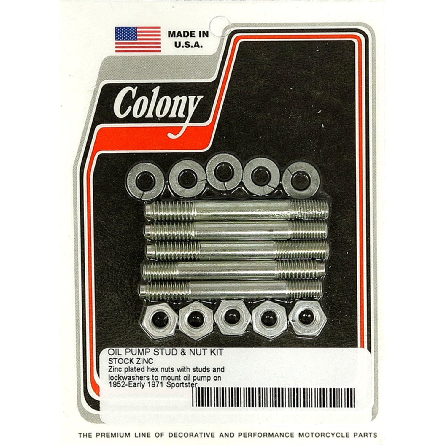 Colony, oil pump mount kit OEM style. Zinc, Matte