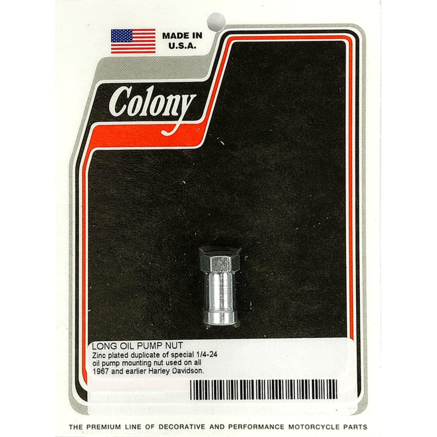 Colony oil pump nut, early style, Unpainted, Raw