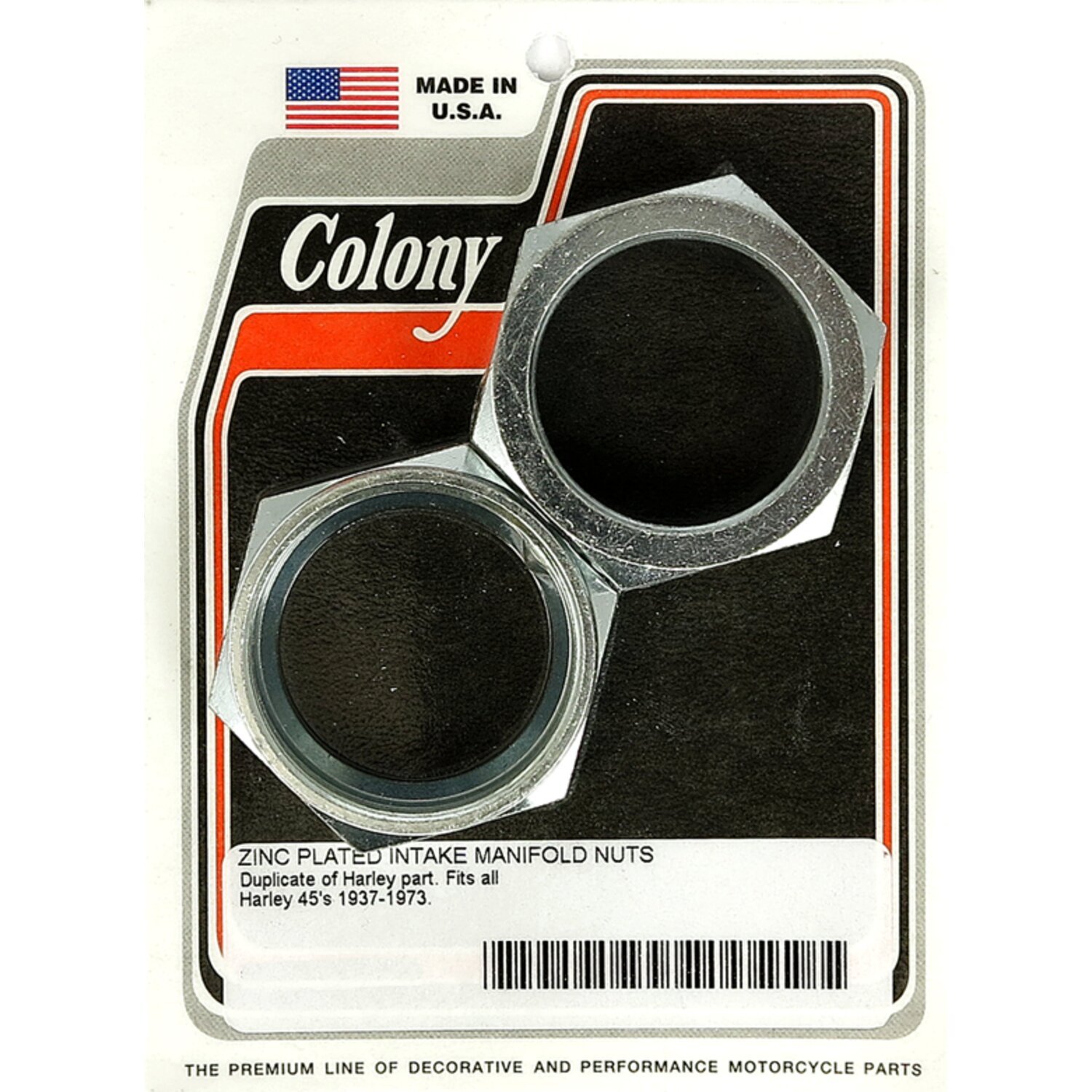 Colony manifold nuts, plumber style, Silver