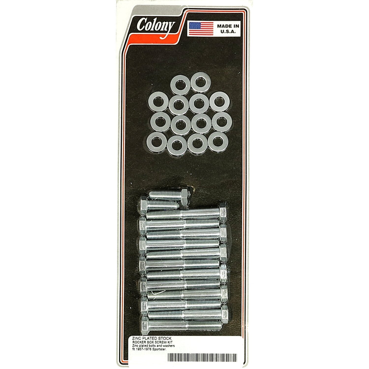 Colony, Sportster rocker box bolt kit. Hex, zinc