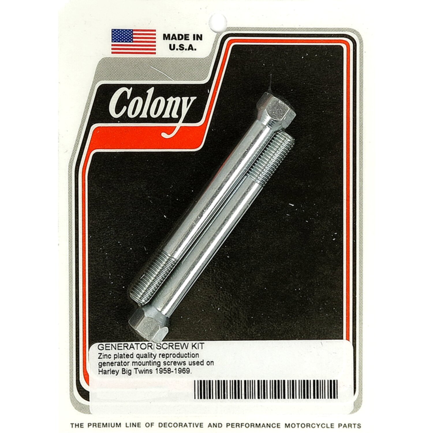 Colony, generator mount kit. Zinc. OEM style, Raw