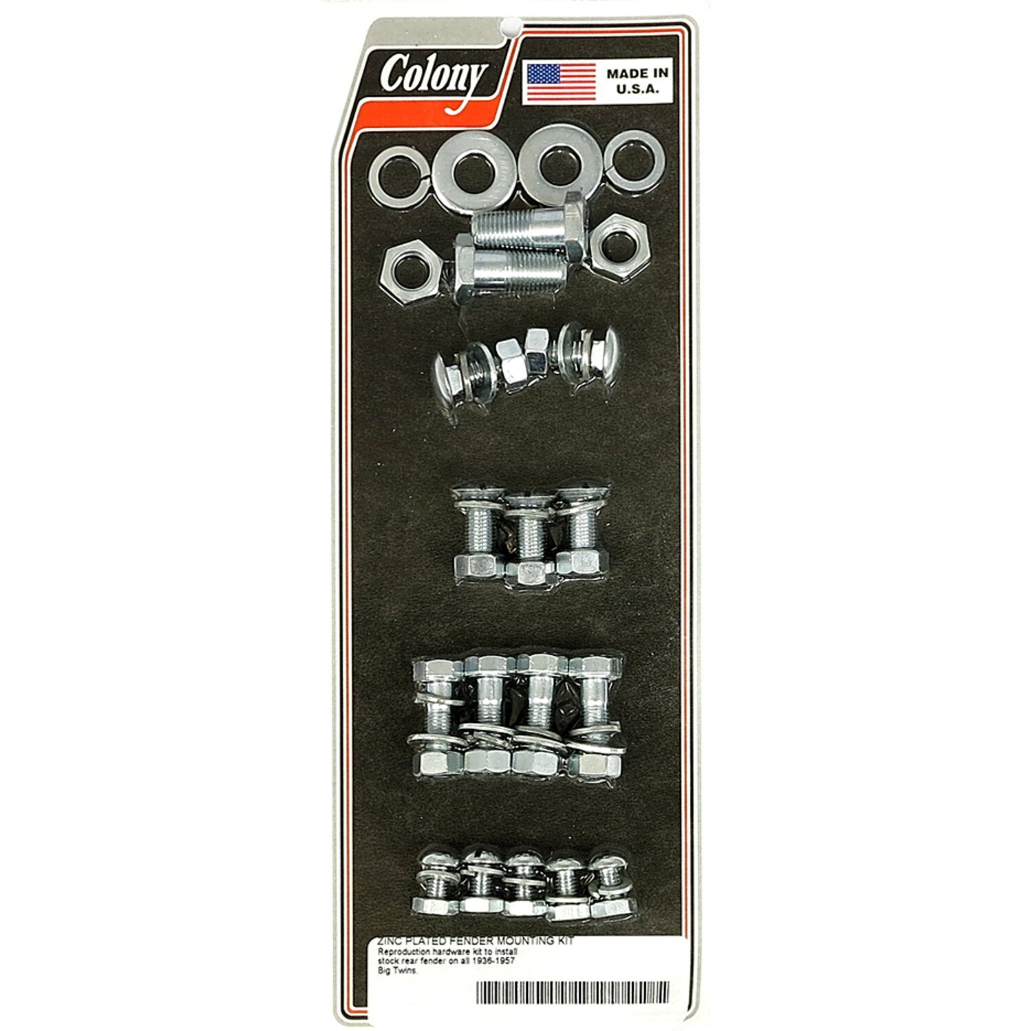 Colony, rear fender mount kit, Zinc