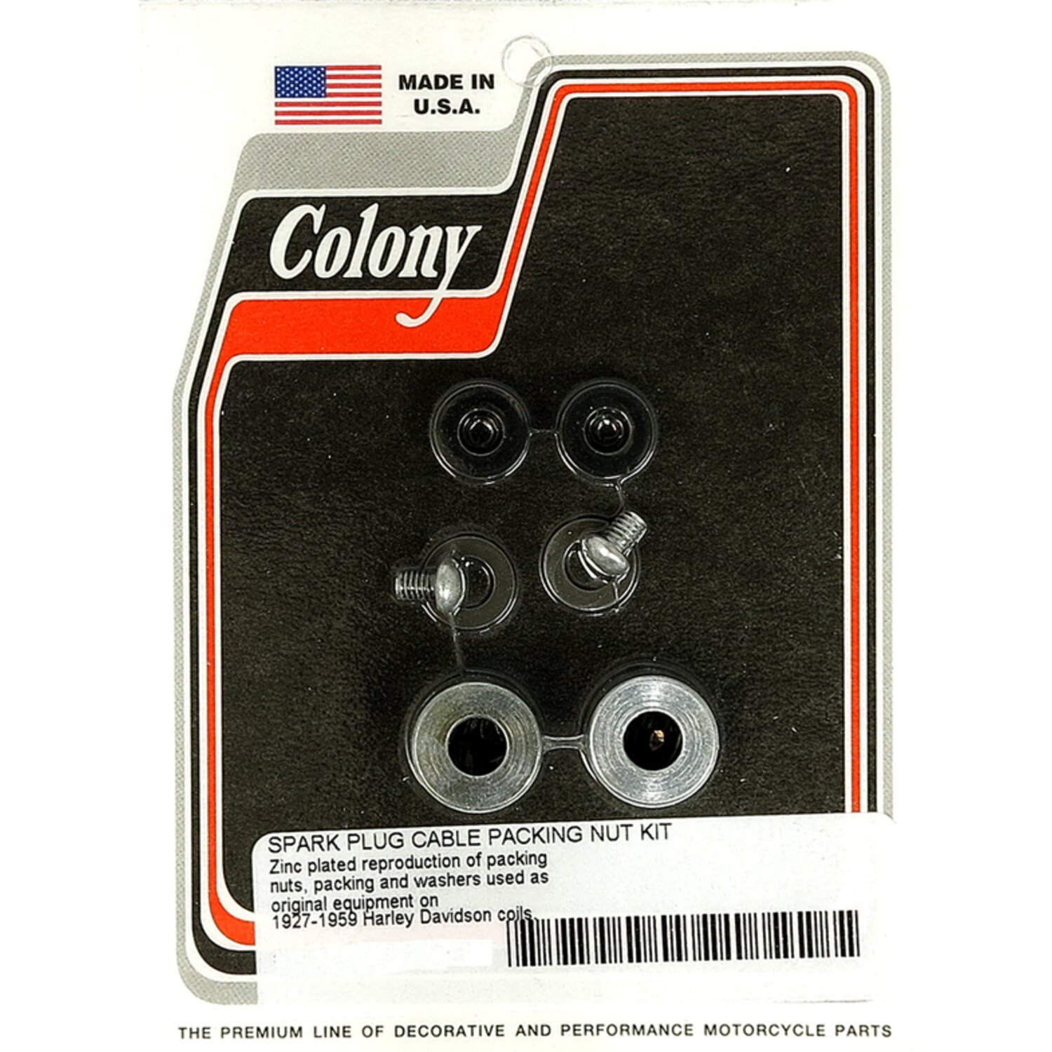Colony, spark plug cable packing nut kit