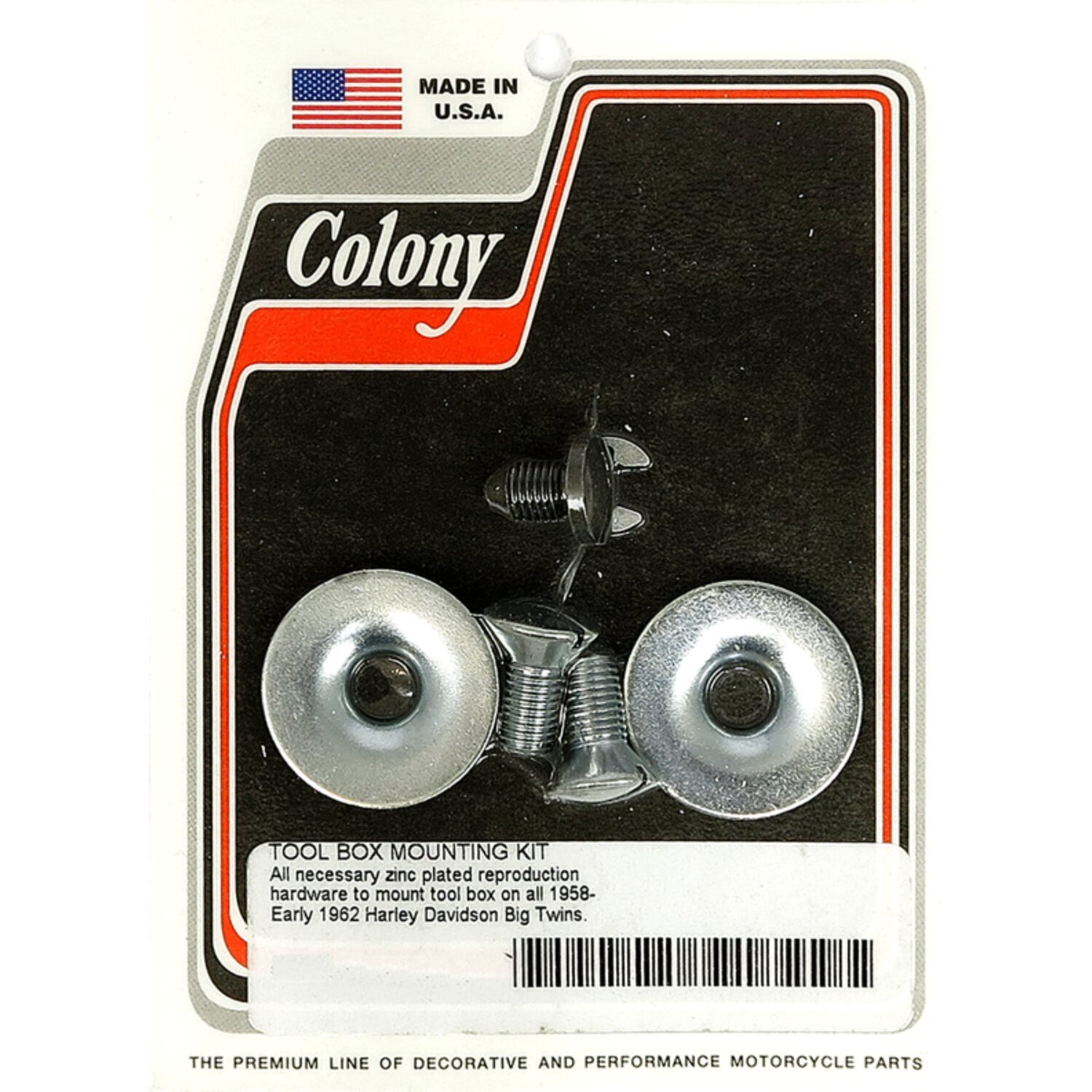 Colony, 58-E62 tool box mount kit. Zinc