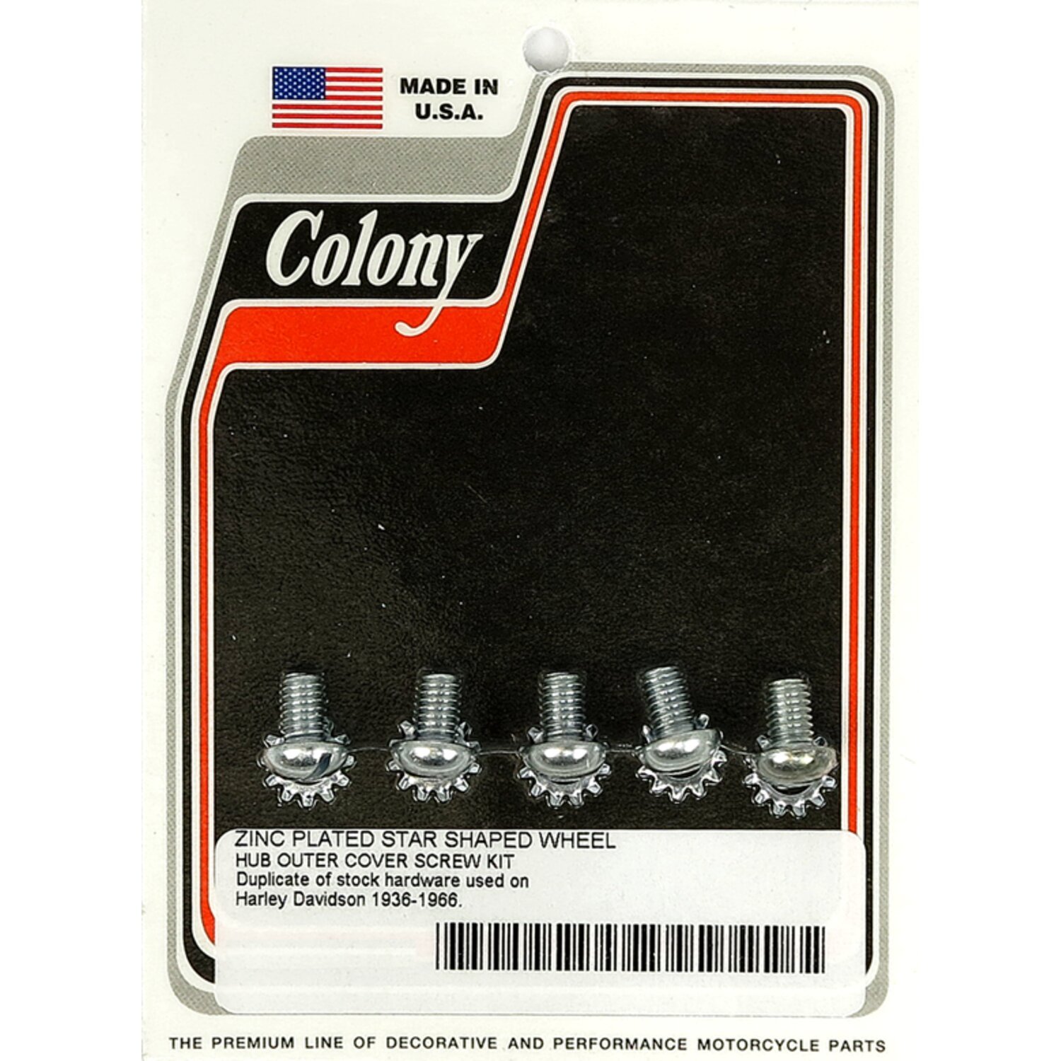 Colony star hub screws & washer set, Zinc