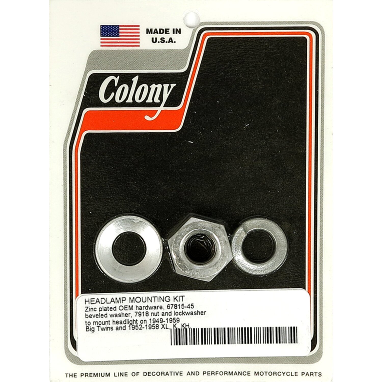 Colony, headlamp mount kit. Zinc, Polished