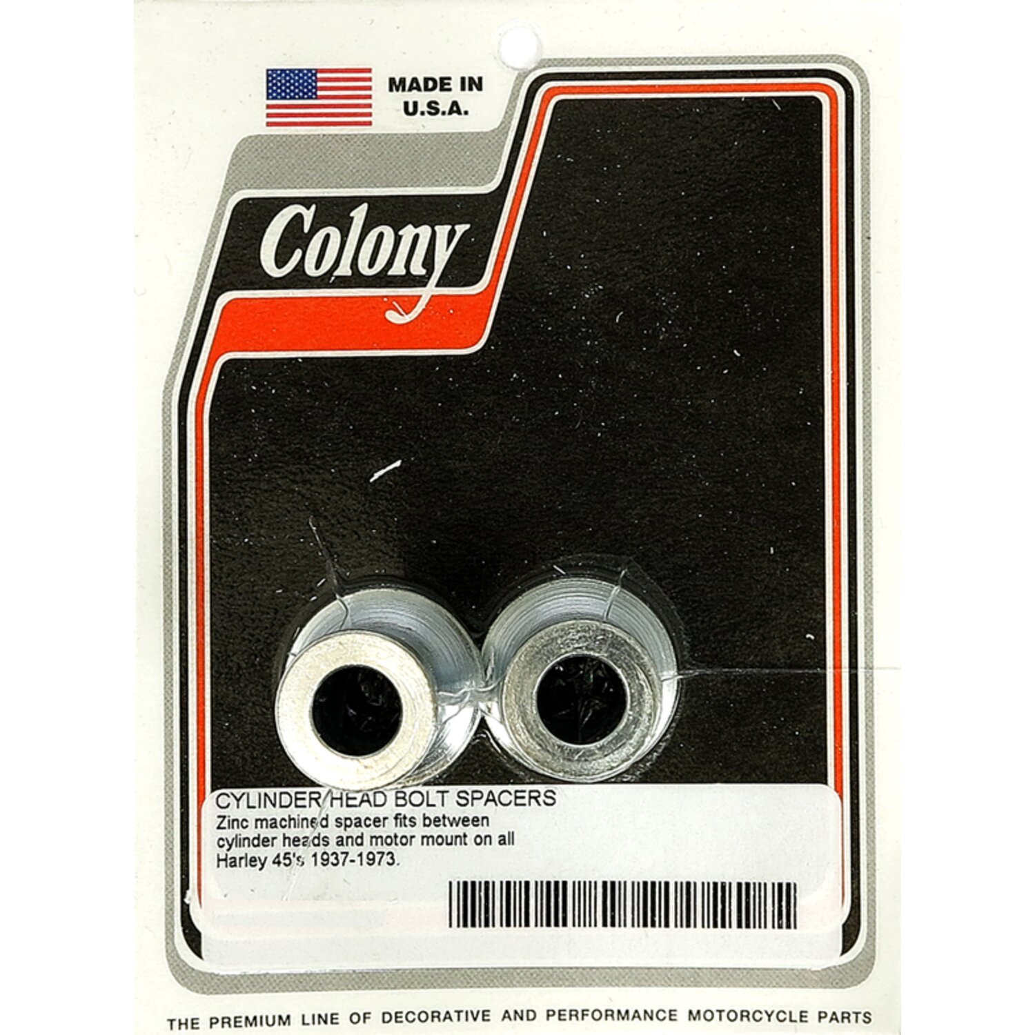 Colony motor mount spacers, Unpainted, Raw
