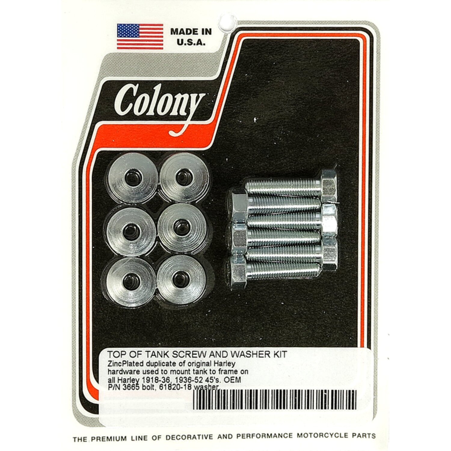 Colony, gas tank mount kit. Zinc plated