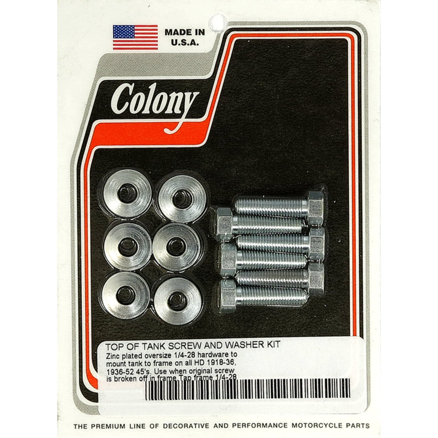 Colony, gas tank mount kit. Zinc plated. Oversize, Polished