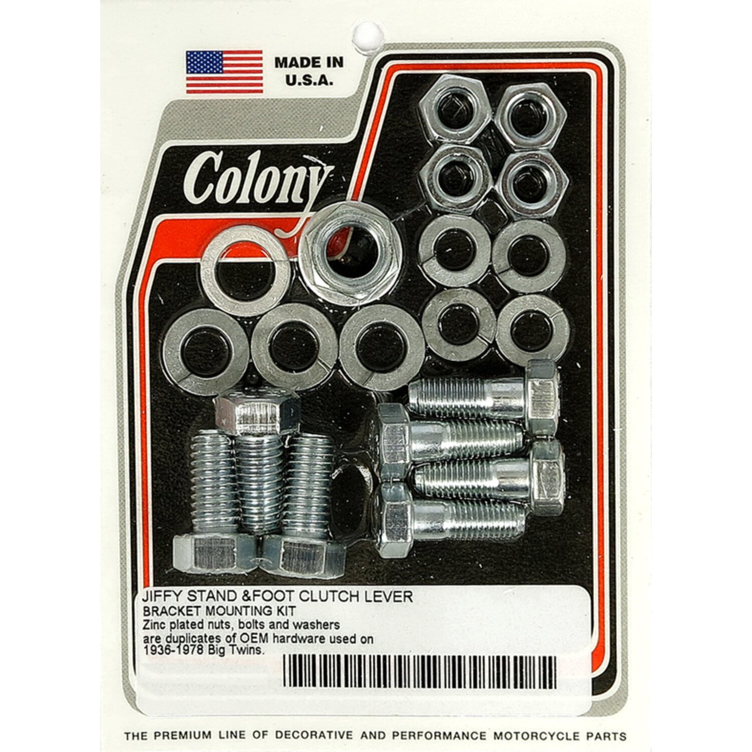 Colony jiffy & foot clutch mount kit, Unpainted, Zinc