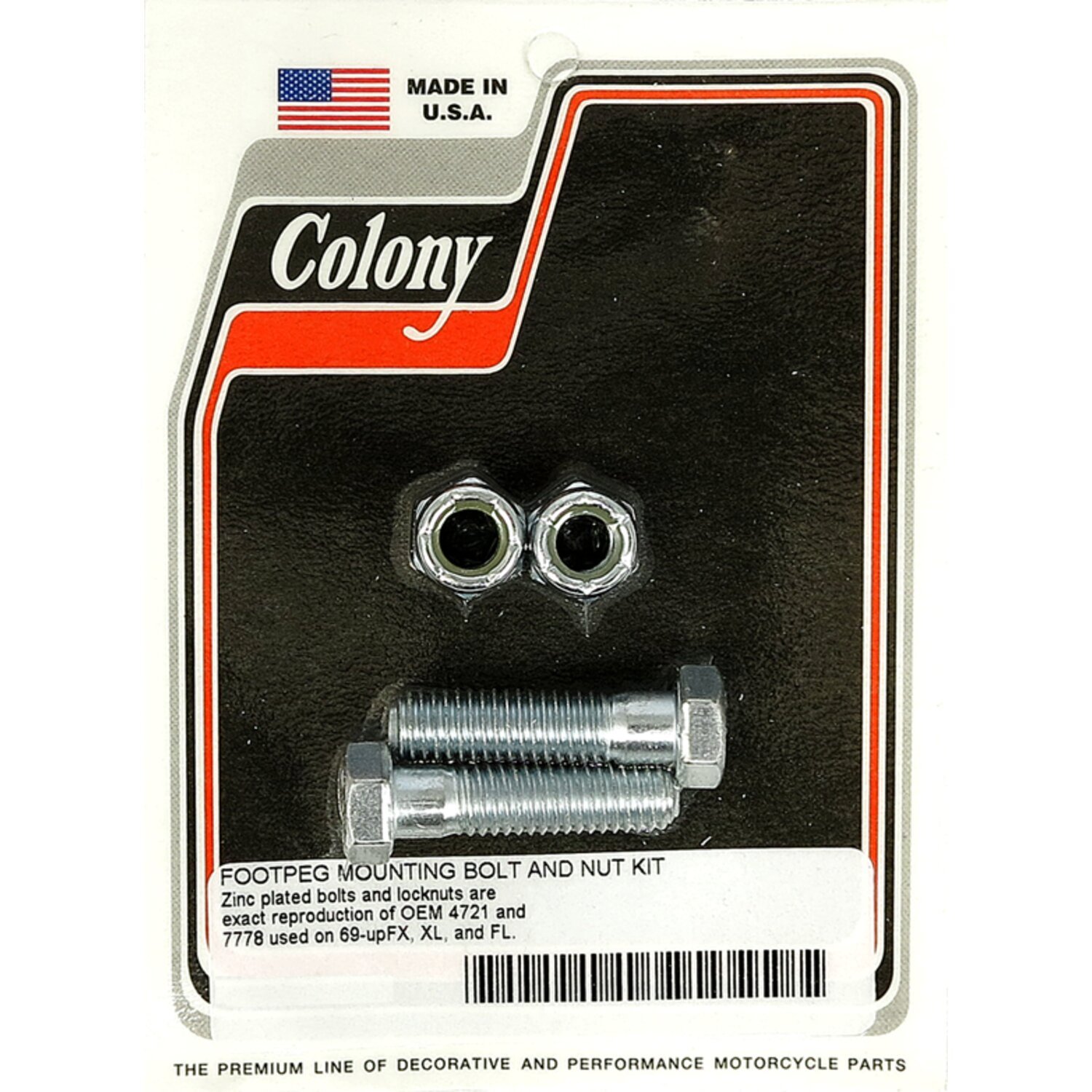 Colony, foot peg mount kit. Zinc, Polished