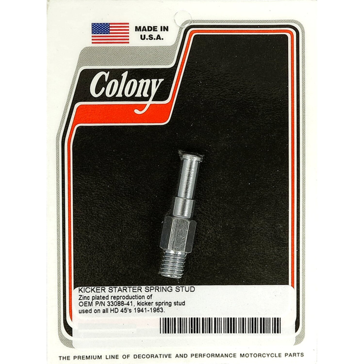 Colony, kickstart return spring stud. Zinc