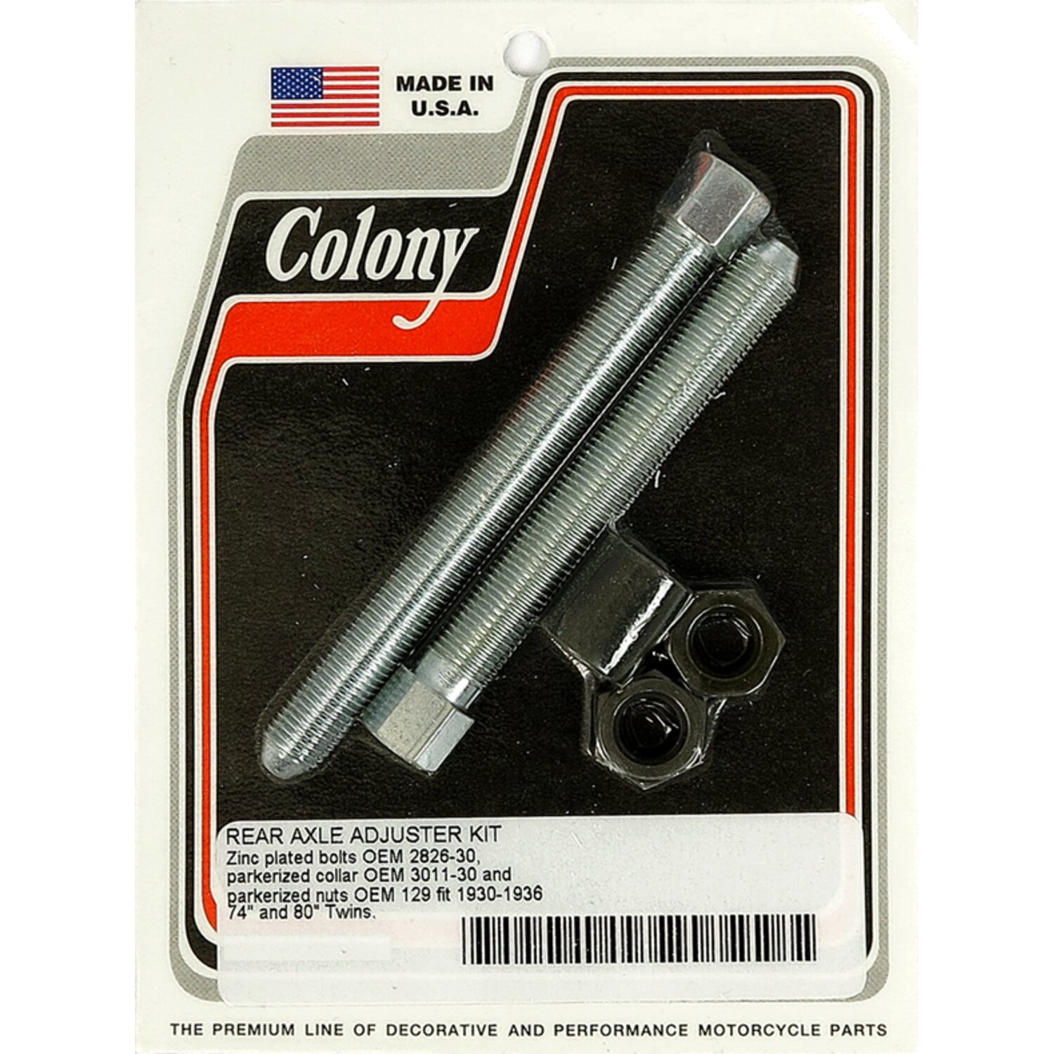 Colony wheel axle adjuster kit, Zinc