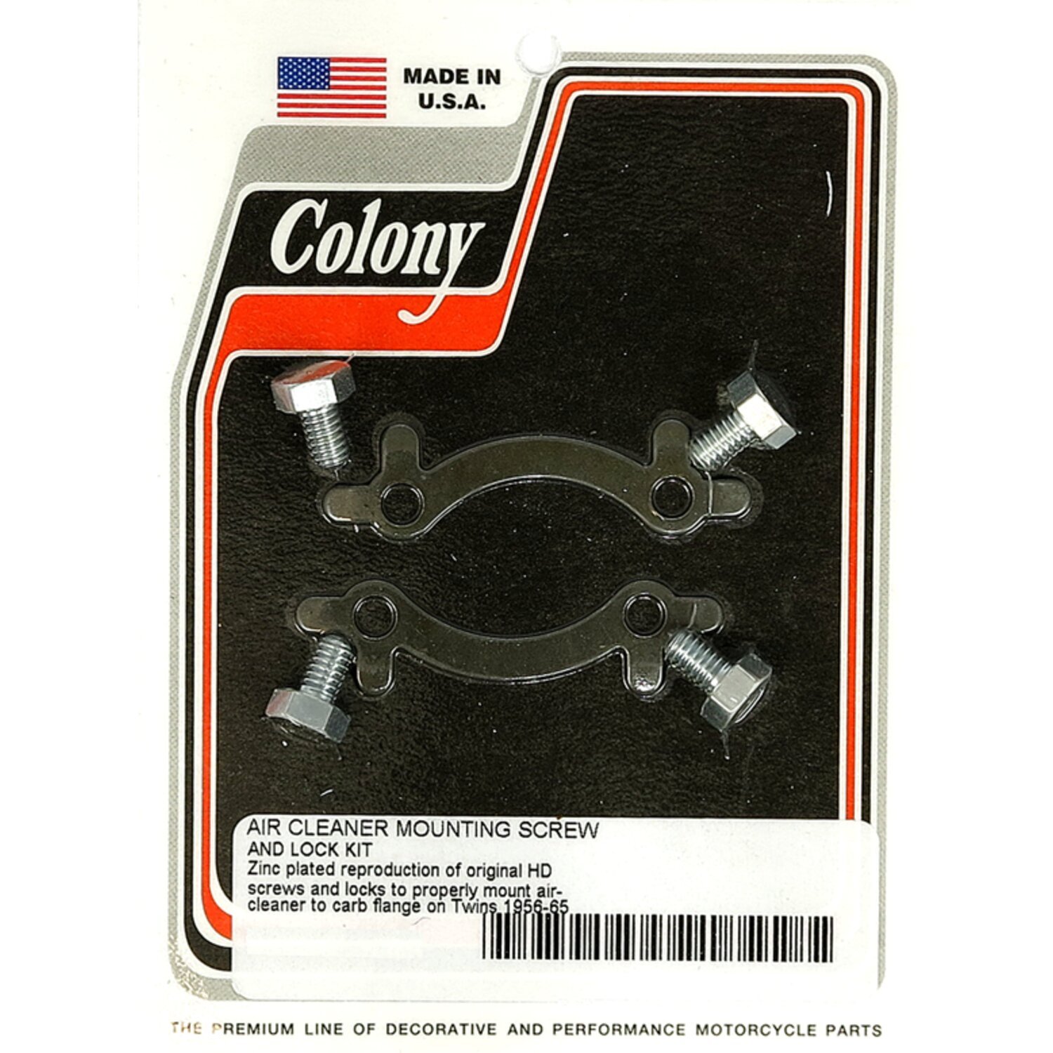 Colony, Linkert air cleaner mount screw & lock kit. Zinc, Polished
