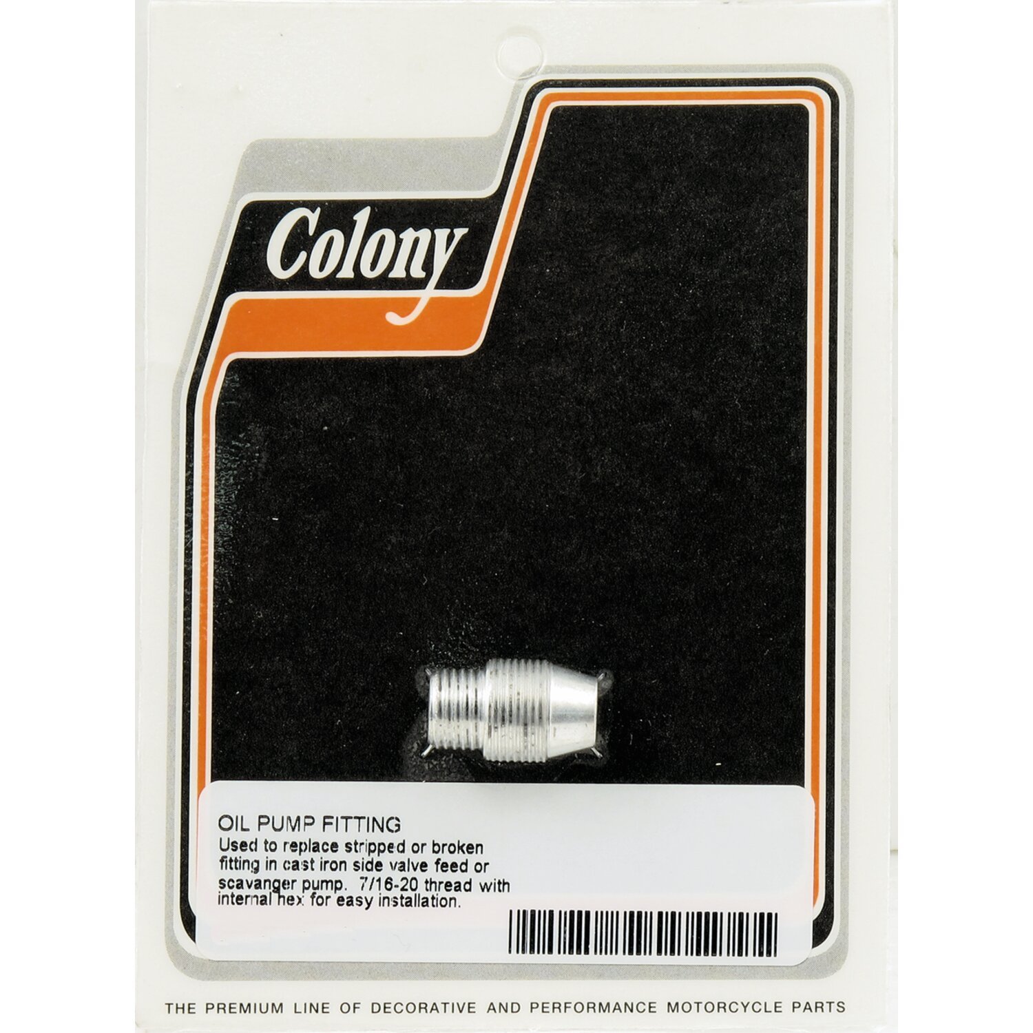 Colony, oil pump fitting repair nipple