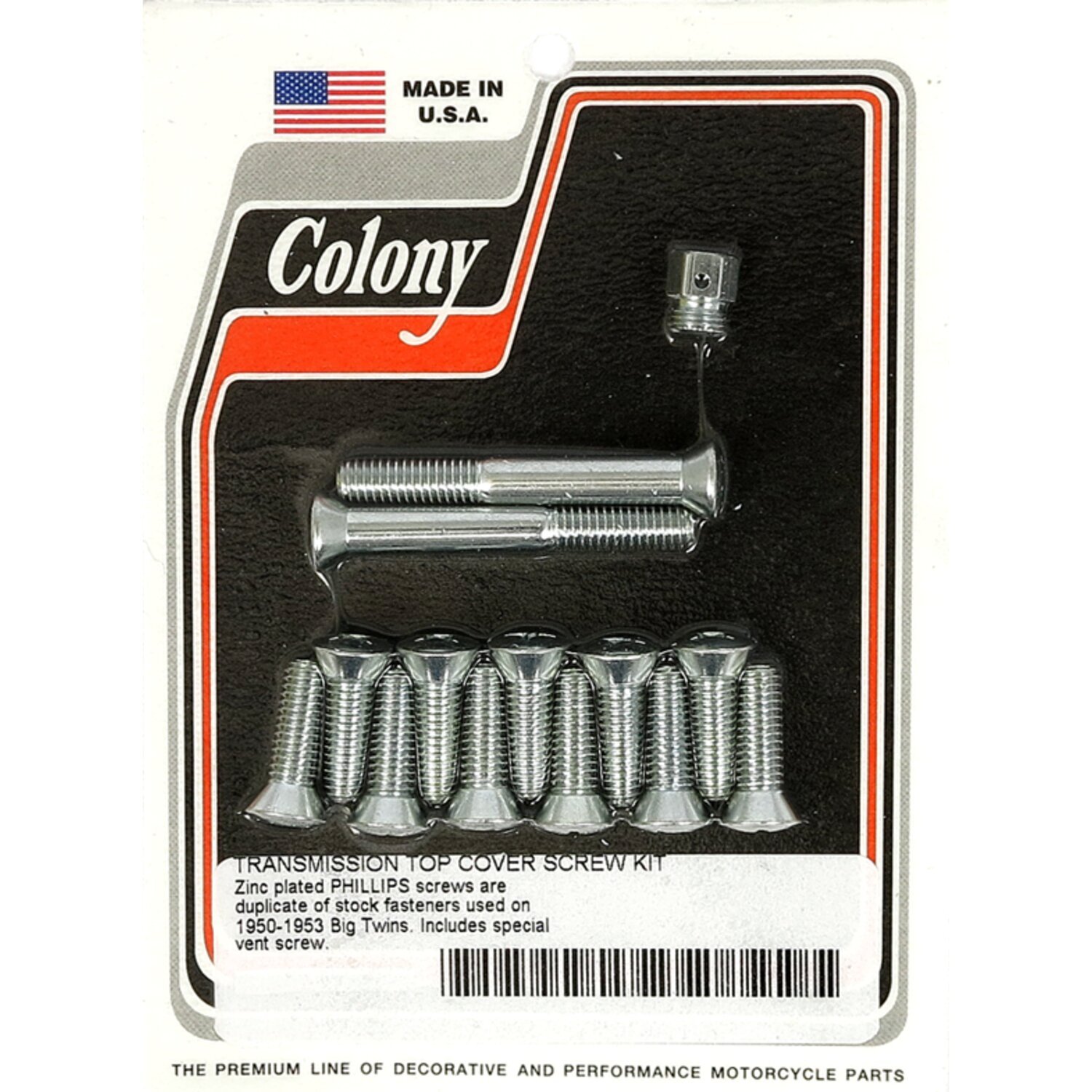 Colony transm top cover screw kit, Unpainted
