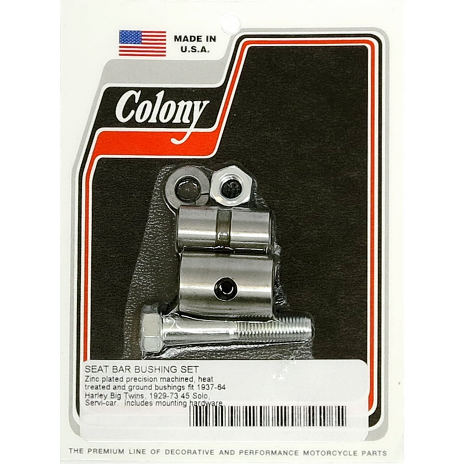 Colony, T-bar bushing kit. Zinc, Plain