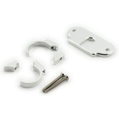 Bolt-on for 1" (25.4mm) diameter handlebars. 
Polished aluminum. 
Allows the Motoscope Mini (MSM) digital gauge to be mounted on the handlebars with the Combi Frame bracket (930275 polished or 930276 black anodized). 
No handlebar drilling required. 
Comes with the mounting plate and handlebar clip kit with correct length stainless screws. 
The Combi frame bracket and the Motoscope mini are not included. 
- 56mm diameter 
- 60mm long 