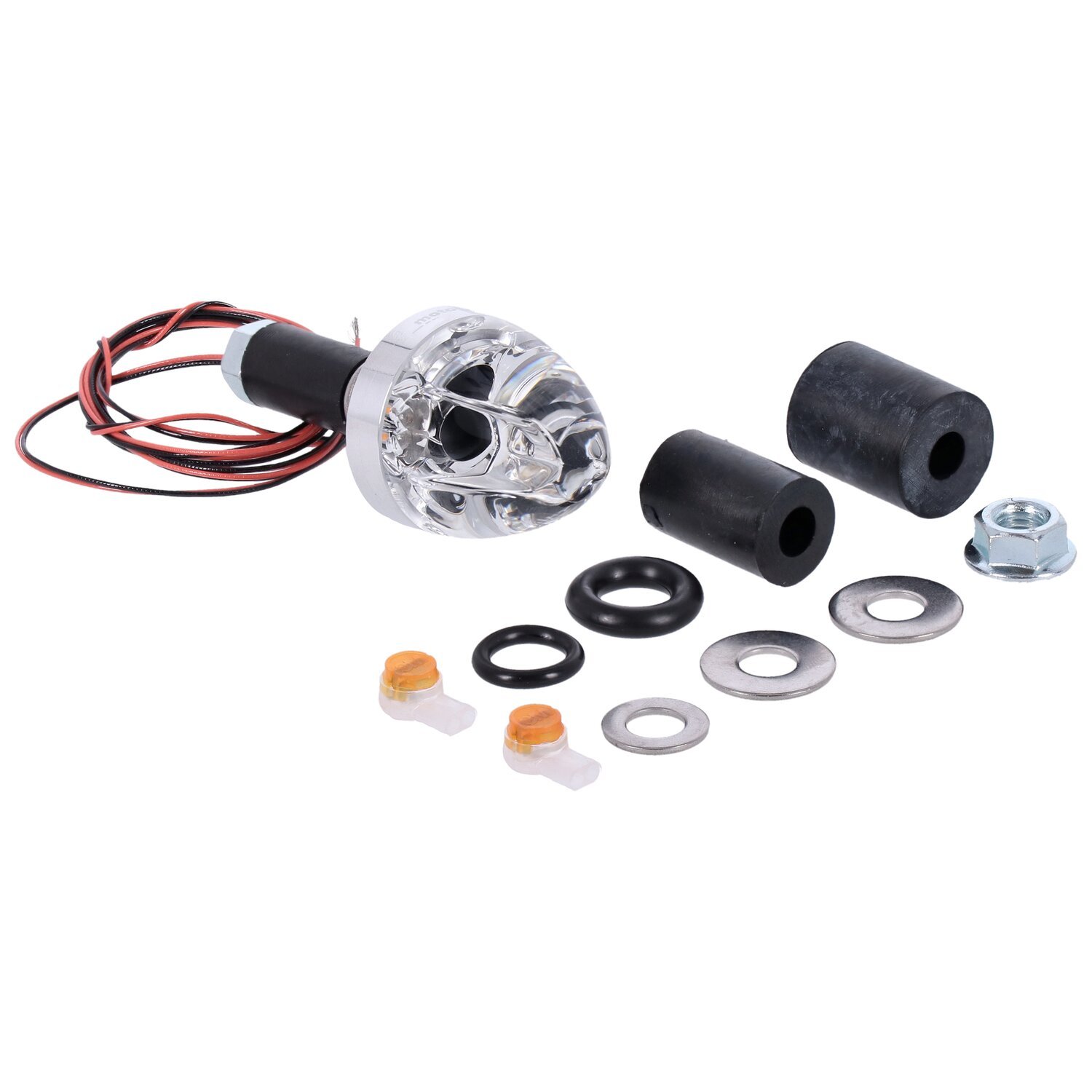 Motogadget, mo.blaze cone in-bar turn signals, Silver, Polished