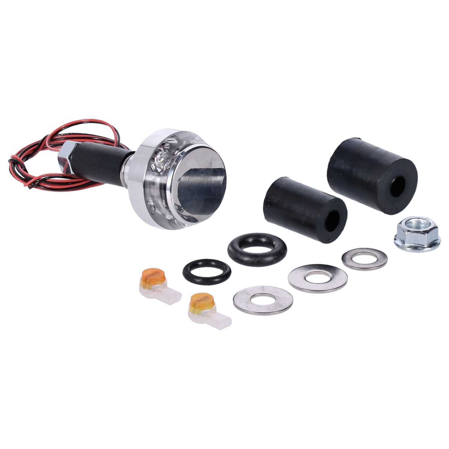 Motogadget, mo.blaze disc LED turn signal. Polished, left, Silver