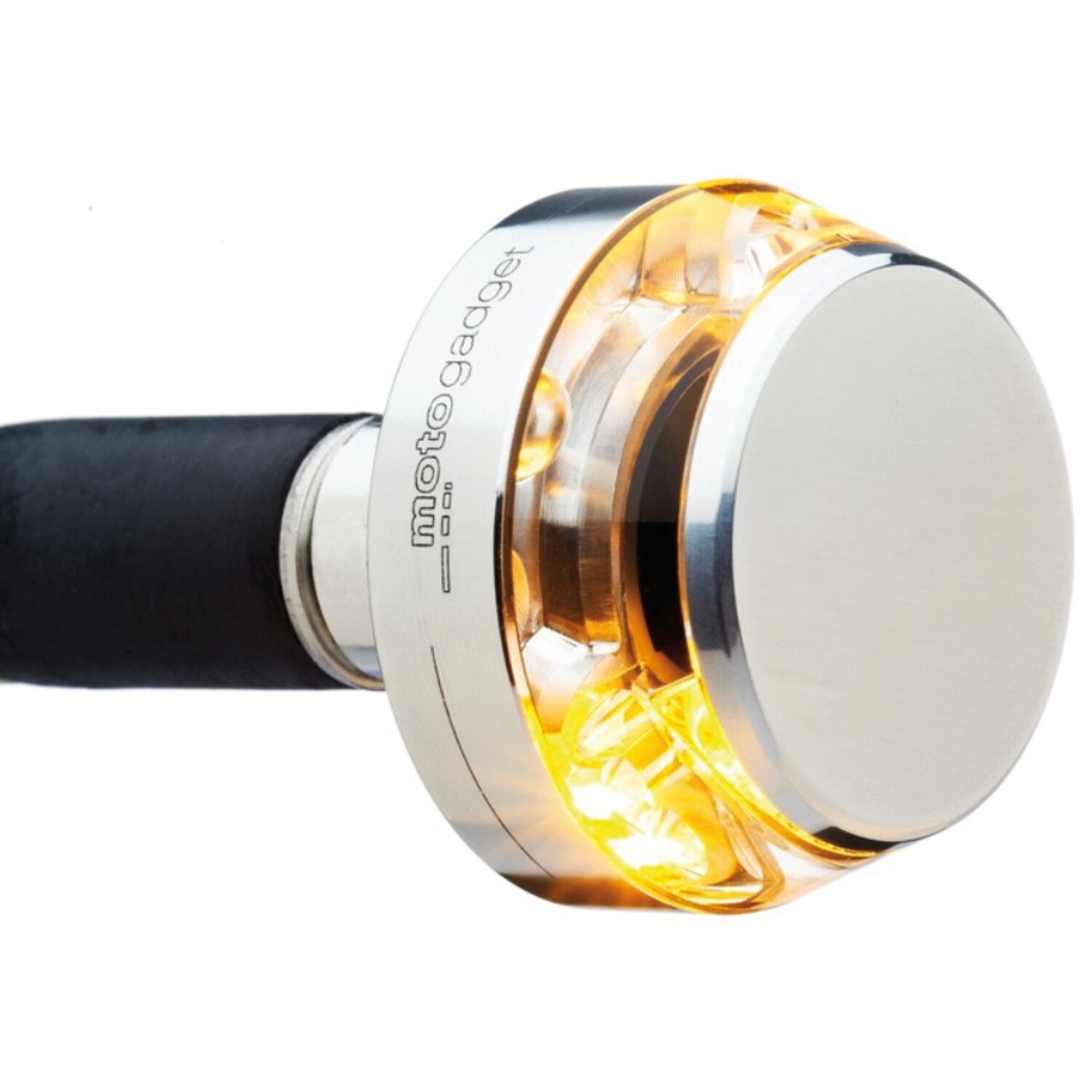 Motogadget, mo.blaze disc LED turn signal. Polished, right, Silver