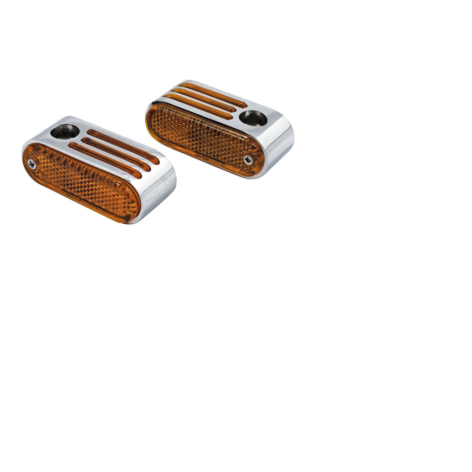 Lango side lighters, turn signals, Yellow, Chrome