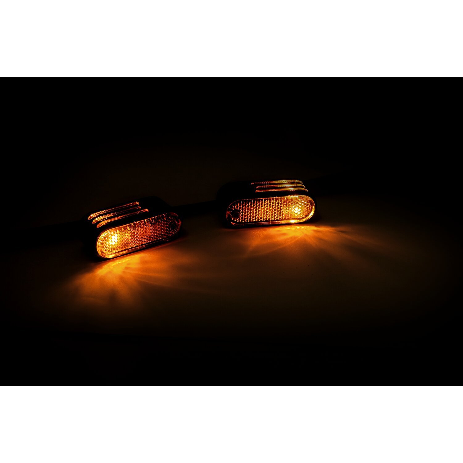 Lango side lighters, turn signals, Black, Chrome