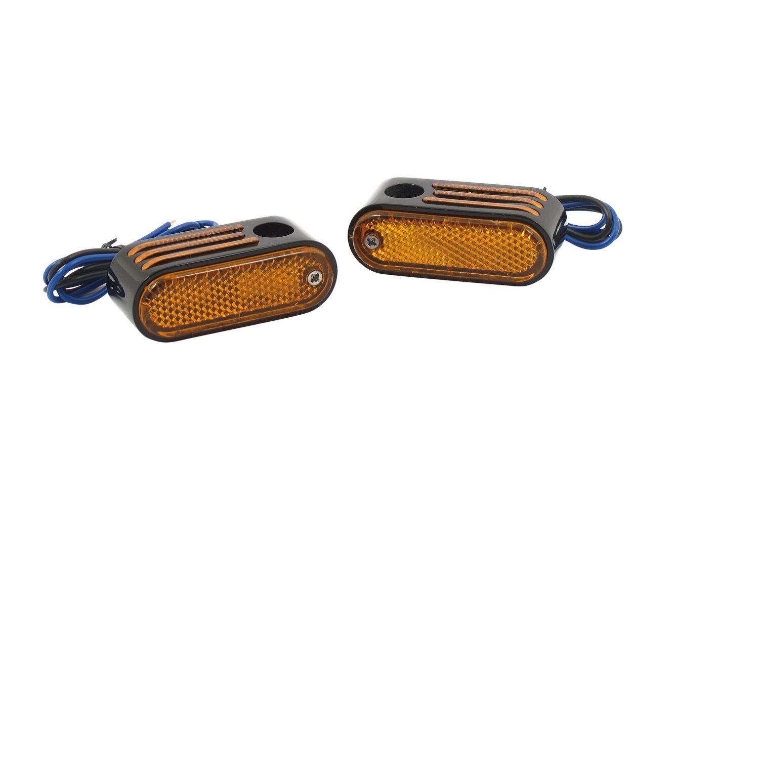 Lango side lighters, turn signals, Black, Chrome