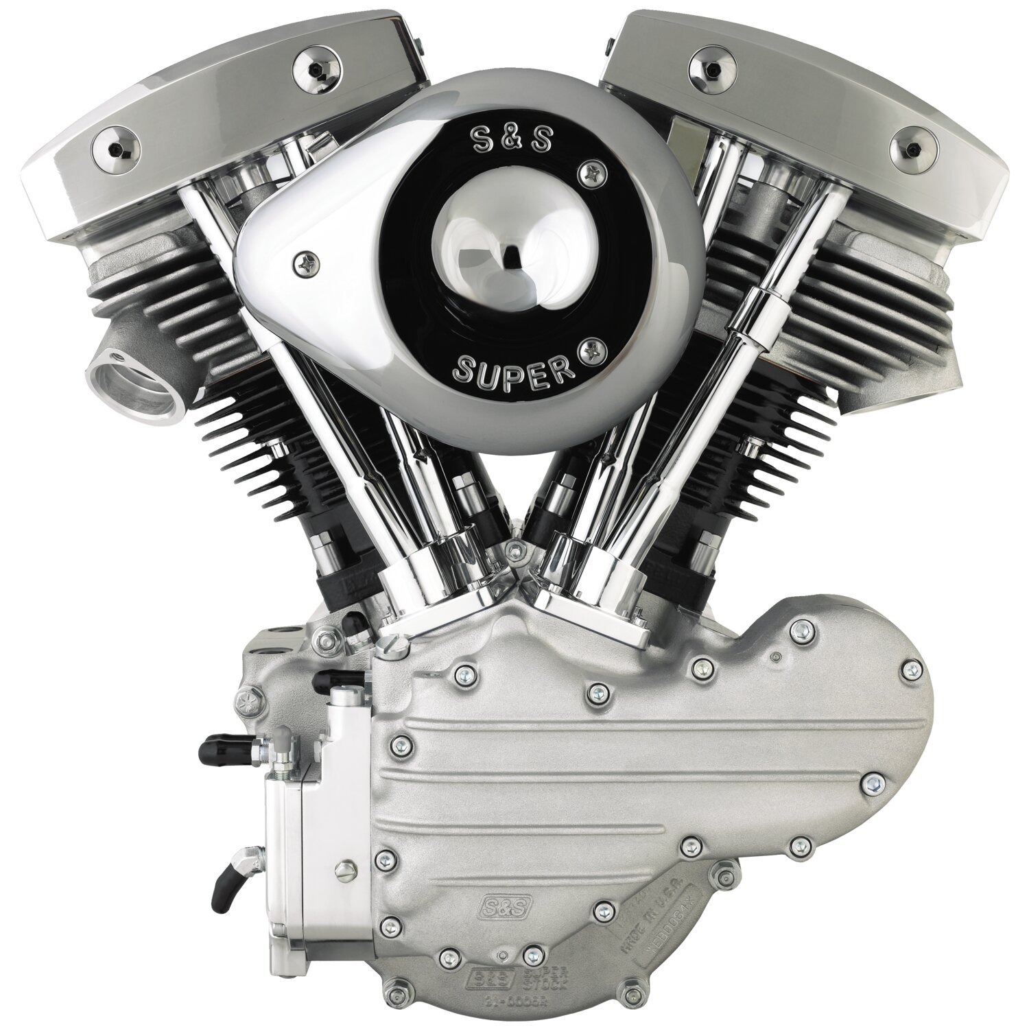 S&S, 93ci alt/gen assem. engine 8.2:1cr, Black, Polished