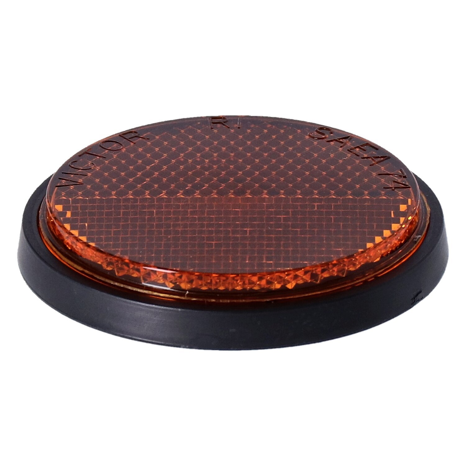 Chris Products, reflector. Round 2-1/2, amber