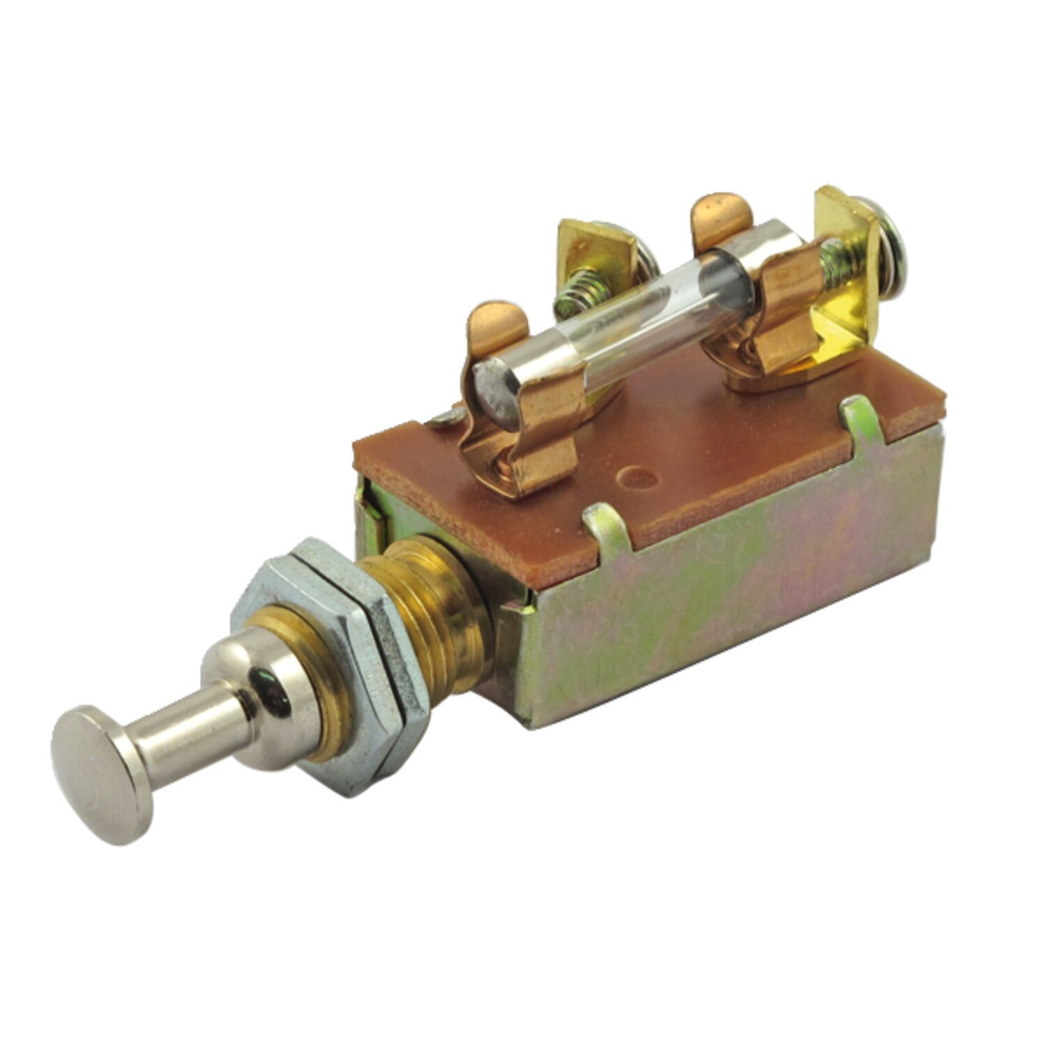 Chris Products, fused pull-push switch. 30A@12V, Chrome