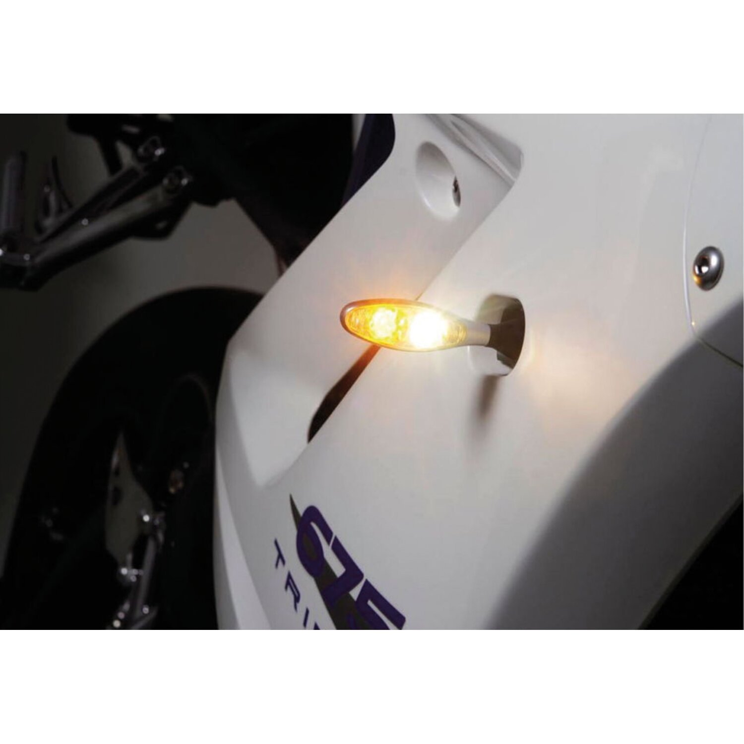 Kellermann. Micro 1000 Position Light turn signal, White, Chrome