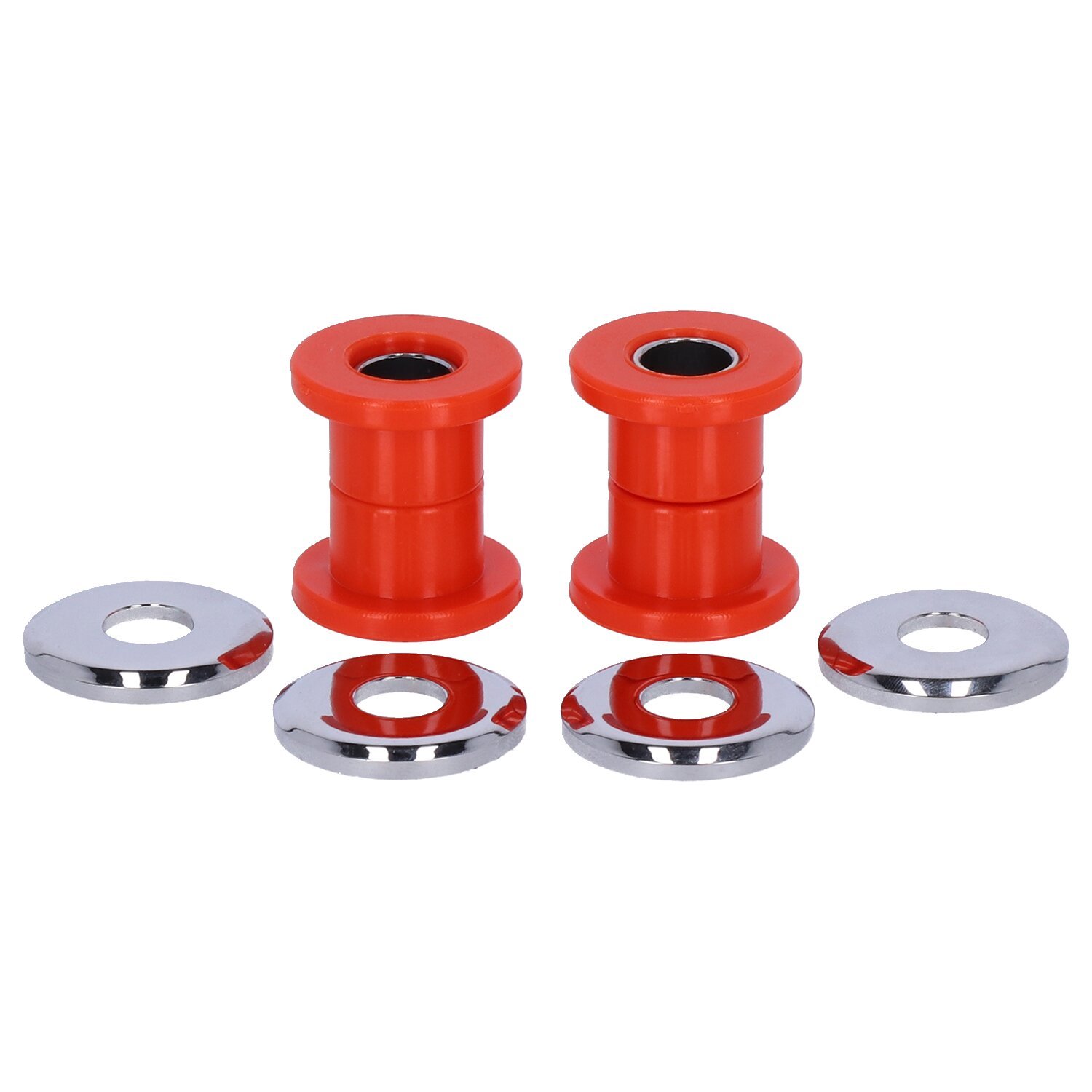 Handlebar damper kit, red polyurethane, Chrome