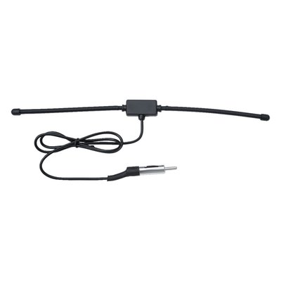 Universal black antenna for AM/FM (excl. CB). This flexible antenne can be tucked away virtually anywhere, in any vehicle. Dimensions 11" long with 2" of cable.