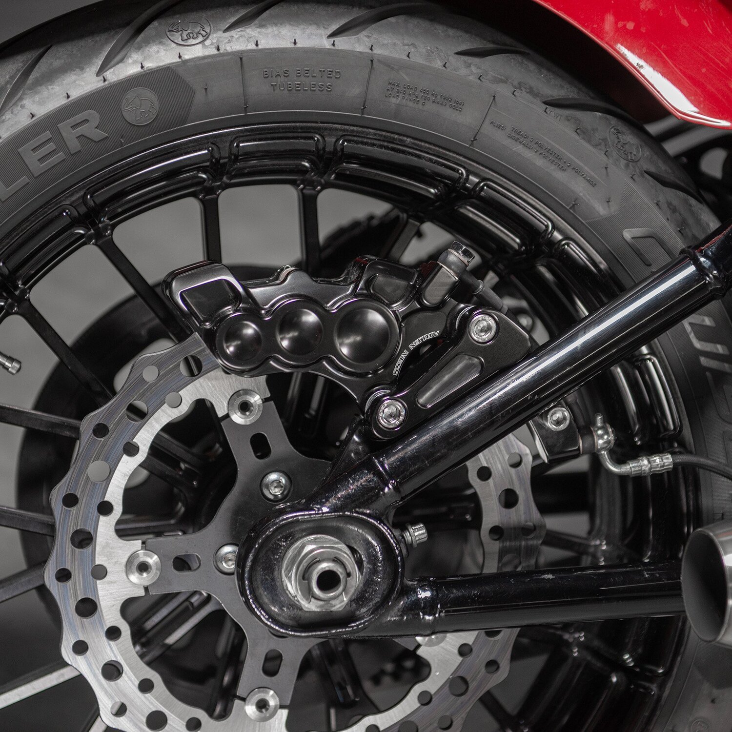Arlen Ness, Softail rear caliper bracket. All, Black