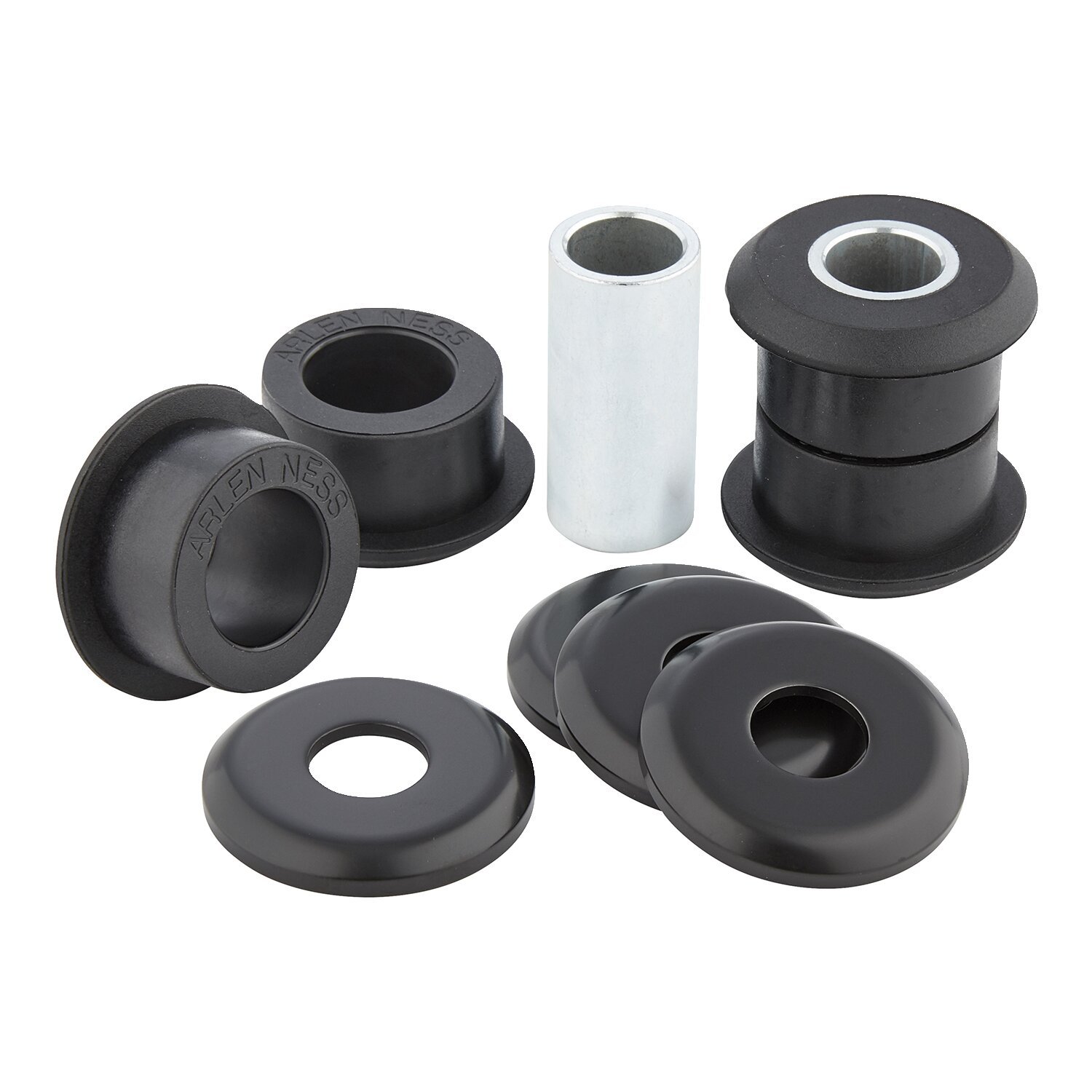 Arlen Ness, handlebar dampening kit. Harder. Black washers, Powder Coated